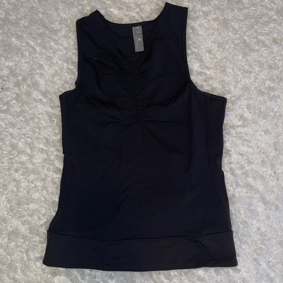 Adidas by Stella McCartney Black Ruched Front Tank Top Medium - Picture 1 of 5